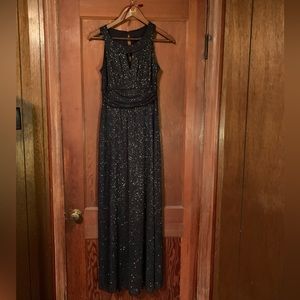 sparkly navy blue evening dress